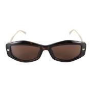 Bruine Zonnebril Dames Mode Stijl Alexander McQueen , Brown , Dames