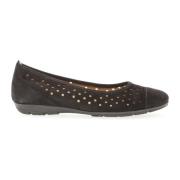 Zwarte Zomer Ballerina Schoenen Gabor , Black , Dames