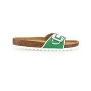 Comfortabele Groene Textielsandalen Gabor , Green , Dames