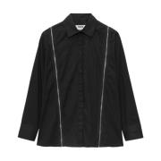 Zwarte Herenoverhemd Msgm , Black , Dames