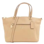 Pre-owned Leather handbags Coach Pre-owned , Beige , Dames