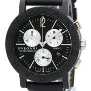 Pre-owned Leather watches Bvlgari Vintage , Black , Dames