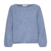 Blauw Melange Wol Trui Sweater Saint Tropez , Blue , Dames