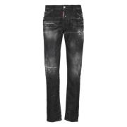 Zwarte Gescheurde Katoenen Jeans voor Mannen Dsquared2 , Black , Heren