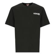 Zwart Bloemenprint Crew Neck T-shirt Kenzo , Black , Heren