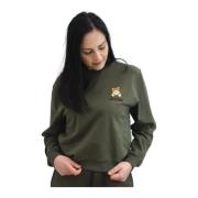 Crew Neck Sweatshirt Moschino , Green , Dames