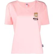 Korte Mouw T-shirt Moschino , Pink , Dames