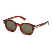 Donker Havana Beige Zonnebril Ermenegildo Zegna , Brown , Unisex