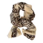 Leopard Print Scarf Leo Bordo Nudo Dolce & Gabbana , Multicolor , Dame...