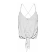 Mouwloze Blouse Tommy Jeans , White , Dames