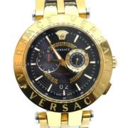 Pre-owned Stainless Steel watches Versace Pre-owned , Black , Heren