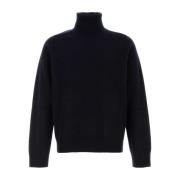 Midnight Blue Wool Sweater Maison Margiela , Blue , Heren