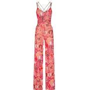 Mouwloze Jumpsuit F**k , Pink , Dames