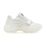 Witte Leren Mesh Instappers Off White , White , Heren