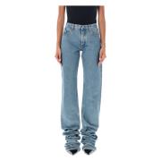 Hemelsblauwe Extra Lange Slim Jeans The Attico , Blue , Dames