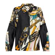 Zijden top met print Munthe , Multicolor , Dames