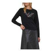 Sweatshirt met ronde hals Emporio Armani , Black , Dames