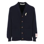 Blauwe Katoenen Cardigan V-Hals Trui Golden Goose , Blue , Dames