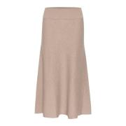 Grijze Melange Gebreide Rok met Ruche InWear , Beige , Dames