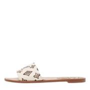 Pre-owned Canvas sandals Louis Vuitton Vintage , Beige , Dames