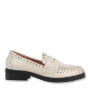 Studded White Loafer - The Roberta Bibi Lou , White , Dames