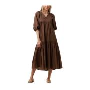 Dames Jurken Nv-dente Midi Dress Notre-v , Brown , Dames