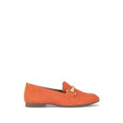 Oranje Suède Mocassins met Zacht Leren Voering Gabor , Orange , Dames