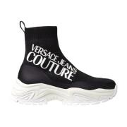 Gebreide+Gecoate Hiker Sneakers Versace Jeans Couture , Black , Dames