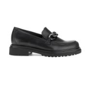 Zwarte Leren Winter Mocassins Gabor , Black , Dames