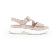 Fluwelen Leren Sandalen Gabor , Beige , Dames