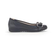 Zwarte Leren Ballet Flats Gabor , Black , Dames