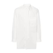 Witte Lang-Fit Poplin Shirt Y-3 , White , Heren