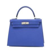 Pre-owned Leather handbags Hermès Vintage , Blue , Dames