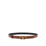 Omkeerbare Leren Riem met VLogo Gesp Valentino Garavani , Brown , Dame...