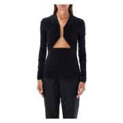 Zwart V-Hals Cut-Out Top Rick Owens , Black , Dames