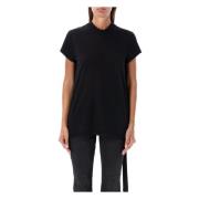 Zwart T-shirt met hoge kraag Rick Owens , Black , Dames