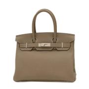 Pre-owned Leather handbags Hermès Vintage , Gray , Dames