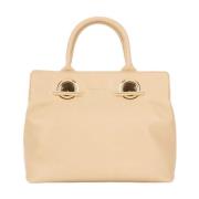 Handtas - Elegante Leren Tote Tas Tosca Blu , Beige , Dames