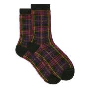 Groene Tartan Korte Sokken Gallo , Multicolor , Dames