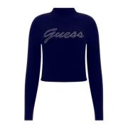 Ronde Hals Sweater Guess , Blue , Dames