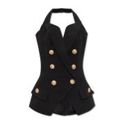 Vest met decoratieve knopen Balmain , Black , Dames