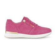 Velours Leren Roze Sneakers Gabor , Pink , Dames