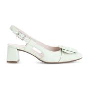 Moderne leren slingback met ronde neus Gabor , Green , Dames