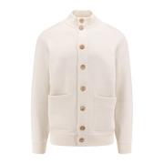 Wol Kasjmier Vest met Maxi Zakken Brunello Cucinelli , White , Heren