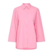 Boxy Shirt Cashmere Rose Korte Mouwen InWear , Pink , Dames