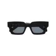 Zwarte Virgil Square-Frame Zonnebril Off White , Black , Unisex