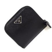 Pre-owned Leather wallets Prada Vintage , Black , Dames