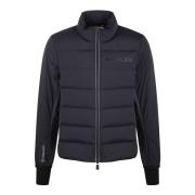 Nylon Donsjas Fw24 Letterapplicatie Moncler , Blue , Heren