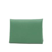 Pre-owned Leather wallets Hermès Vintage , Green , Dames