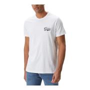 Korte Mouw T-shirt Guess , White , Heren